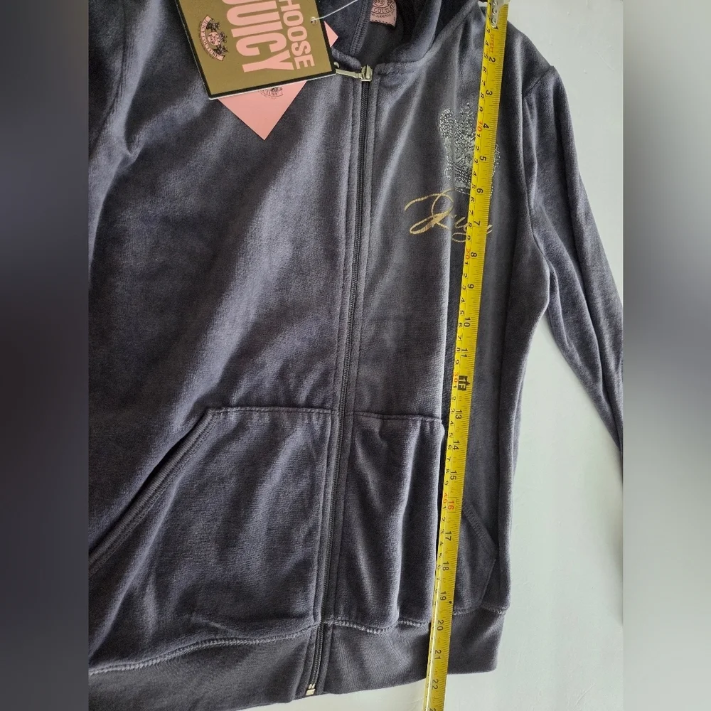 NWT Juicy Couture Blue /gray Hoodie Velourtrackpants Sz.S - Picture 8 of 13